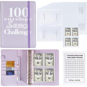 100 Envelopes Money Saving Binder A5 Savings Challenge Book